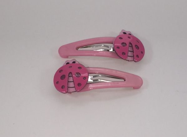 Patterned snap clip with ladybird