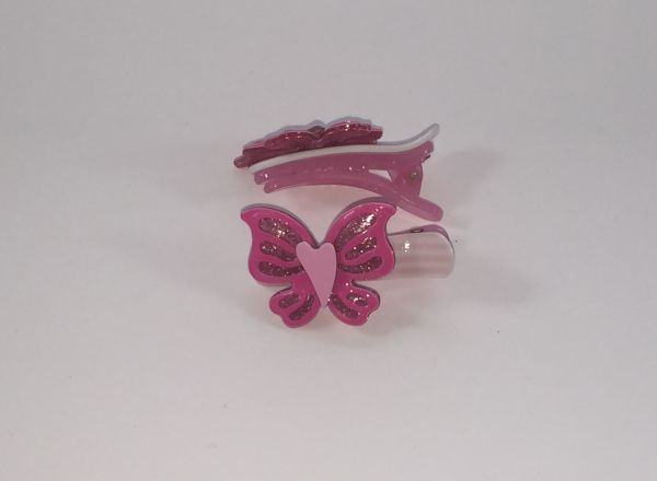 Patterned crocodile clip with butterfly