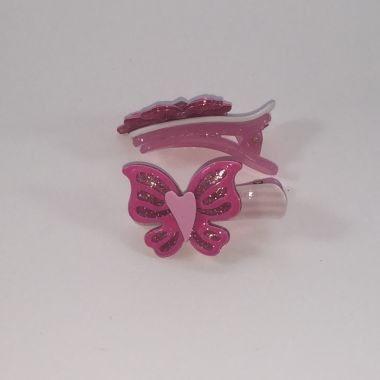 Patterned crocodile clip with butterfly