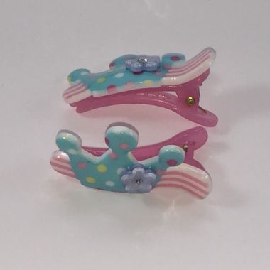 Patterned crocodile clips with patterned crown