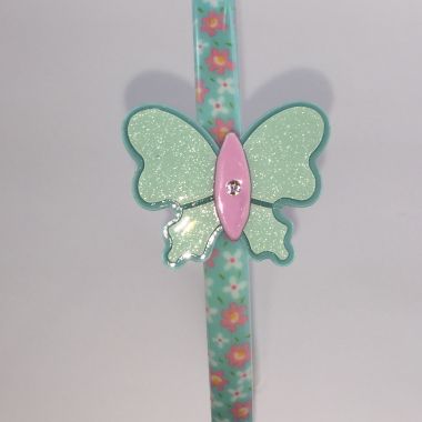 Patterned headband with butterfly shape