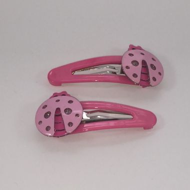 Patterned snap clip with ladybird