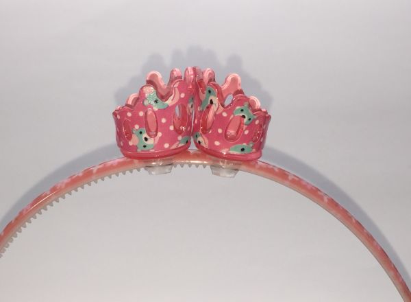 Patterned head band with 2pcs mini crown