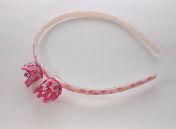 Patterned head band with 2pcs mini crown