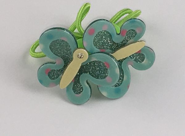 Elastics with glittery butterfly