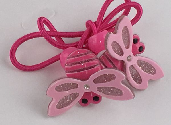 Elastic with glittery dragonfly