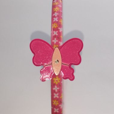 Patterned headband with butterfly shape