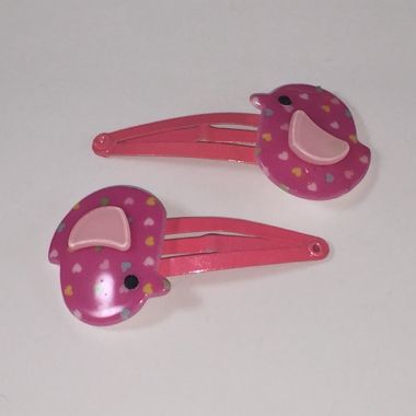 Kids snap clip with patterned bird shape