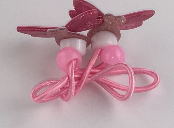 Elastic with glittery dragonfly