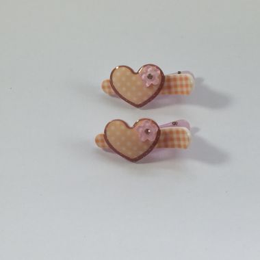 Patterned crocodile clips with patterned heart