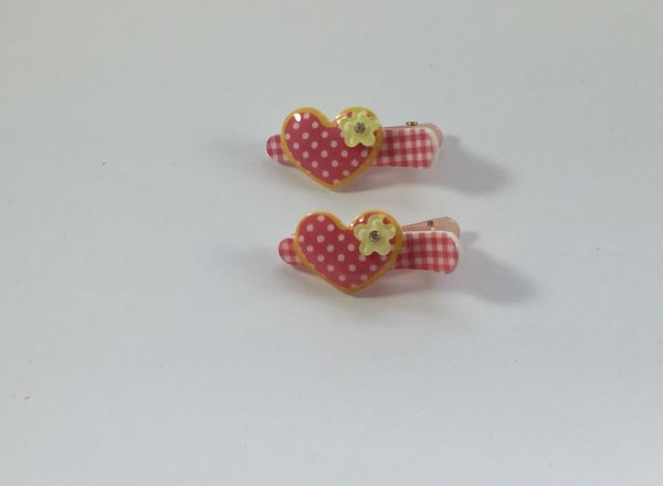 Patterned crocodile clips with patterned heart