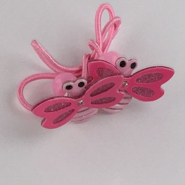 Elastic with glittery dragonfly