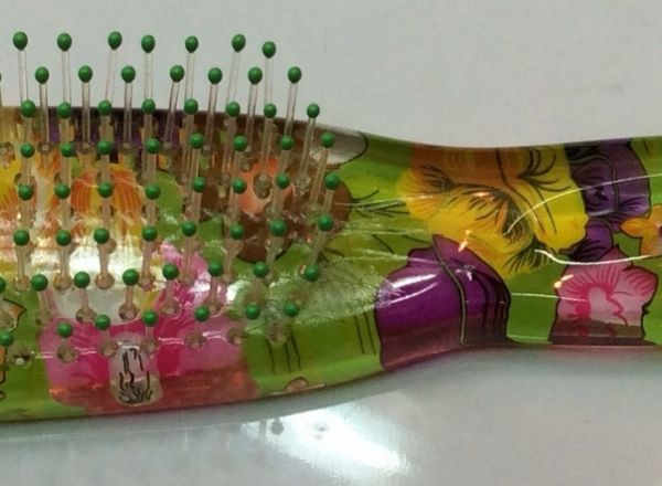 Hairbrush flower printed