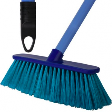 Broom with wooden pole