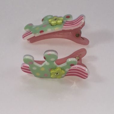 Patterned crocodile clips with patterned crown