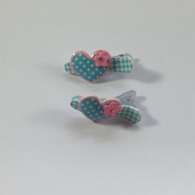 Patterned crocodile clips with patterned heart