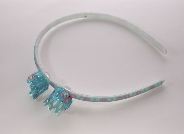 Patterned head band with 2pcs mini crown