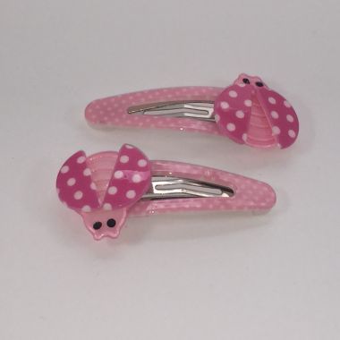 Patterned snap clip with ladybird