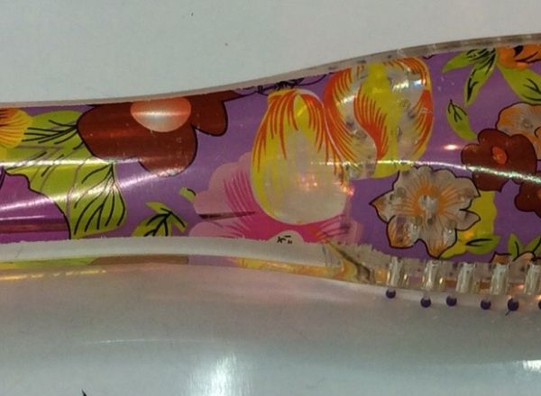 Hairbrush flower printed