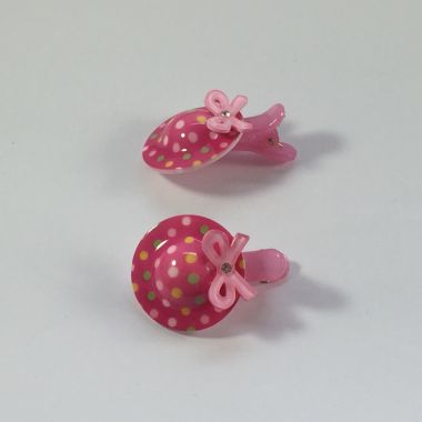 Small crocodile clips with patterned hat