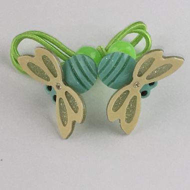 Elastic with glittery dragonfly