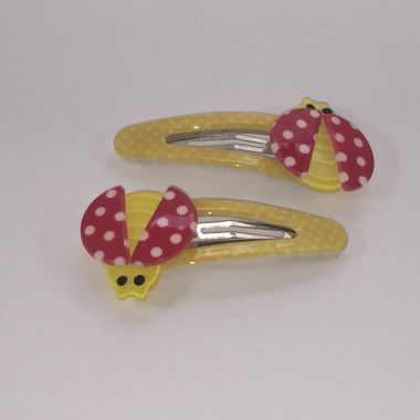 Patterned snap clip with ladybird