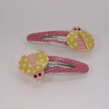 Patterned snap clip with ladybird