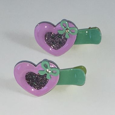 Crocodile clips with heart