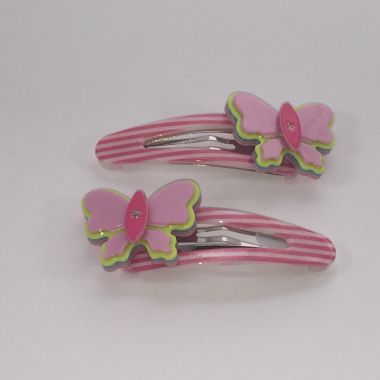 Patterned snap clip with butterfly