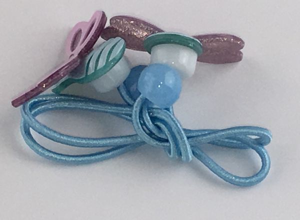 Elastic with glittery dragonfly