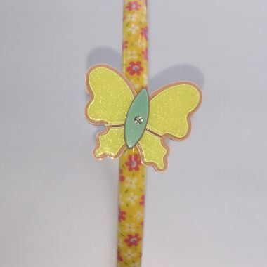 Patterned headband with butterfly shape