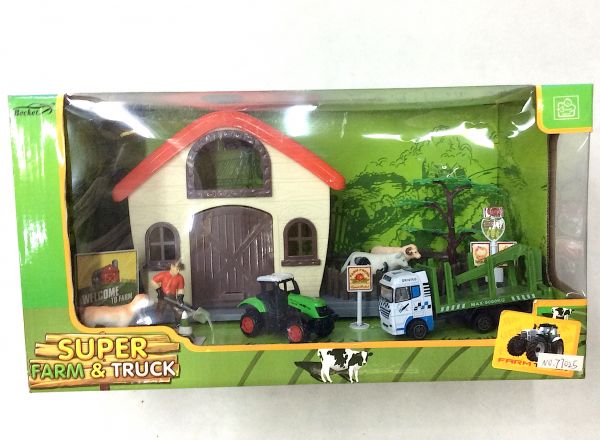 Farm truck with house and animals