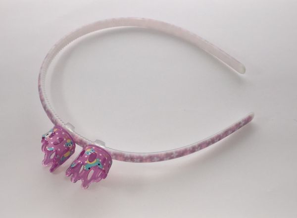 Patterned head band with 2pcs mini crown