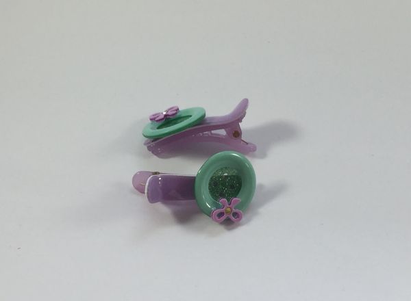 Crocodile clips with glittery bottom