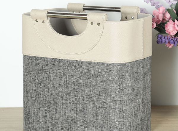 Basket with metal handle