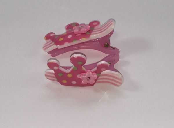 Patterned crocodile clips with patterned crown