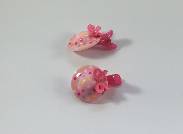 Small crocodile clips with patterned hat