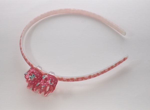 Patterned head band with 2pcs mini crown