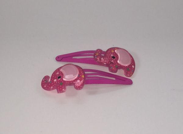 Patterned snap clip with elephant