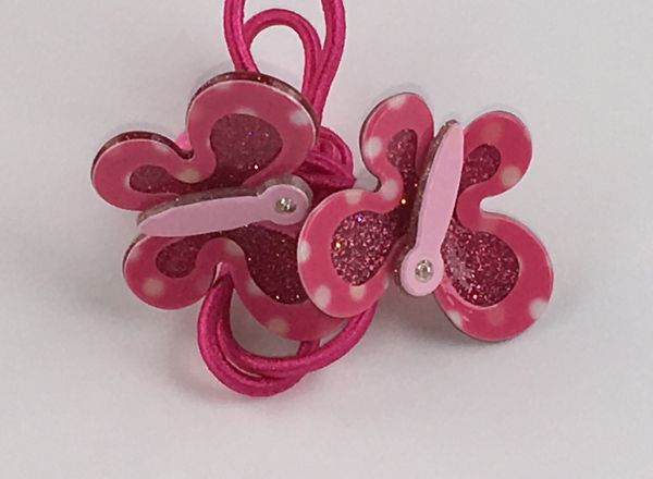 Elastics with glittery butterfly