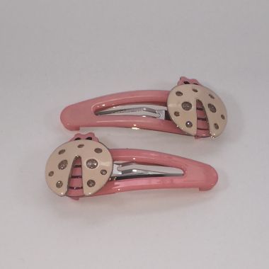 Patterned snap clip with ladybird
