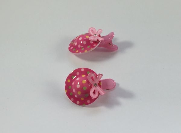 Small crocodile clips with patterned hat
