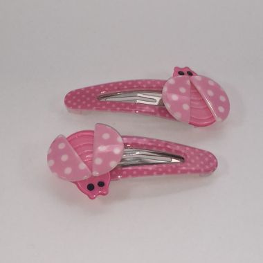 Patterned snap clip with ladybird