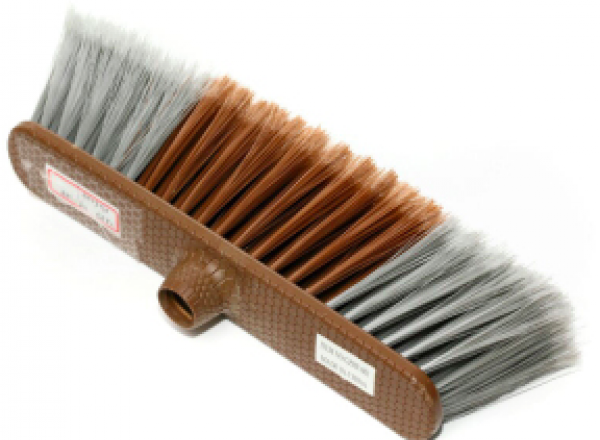 Broom with wooden pole