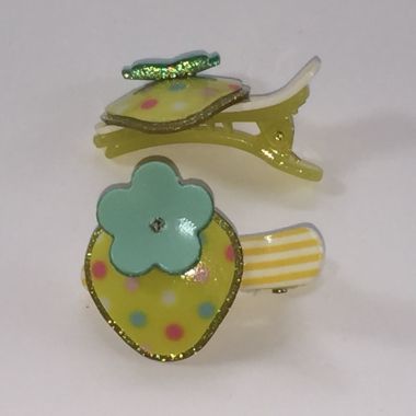 Crocodile clips with patterned strawberry