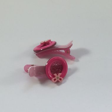 Crocodile clips with glittery bottom
