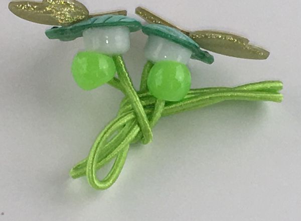 Elastic with glittery dragonfly