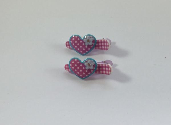 Patterned crocodile clips with patterned heart