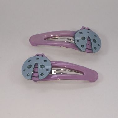 Patterned snap clip with ladybird