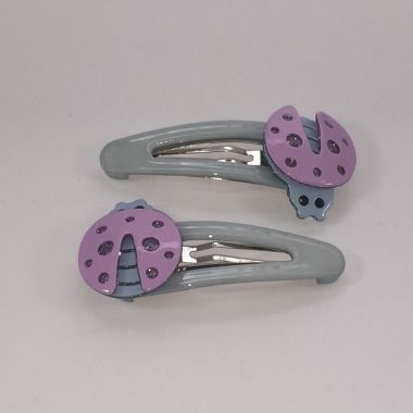 Patterned snap clip with ladybird